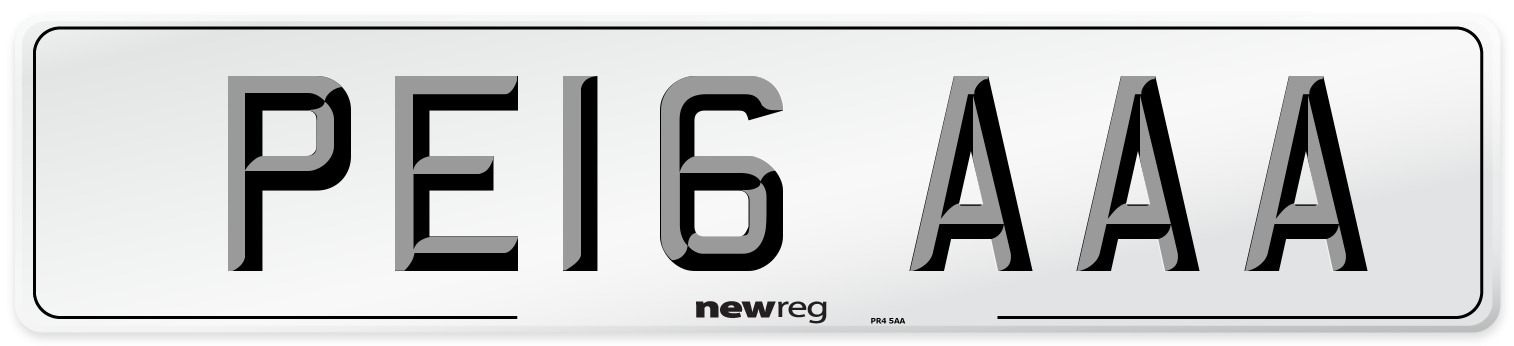 PE16 AAA Number Plate from New Reg